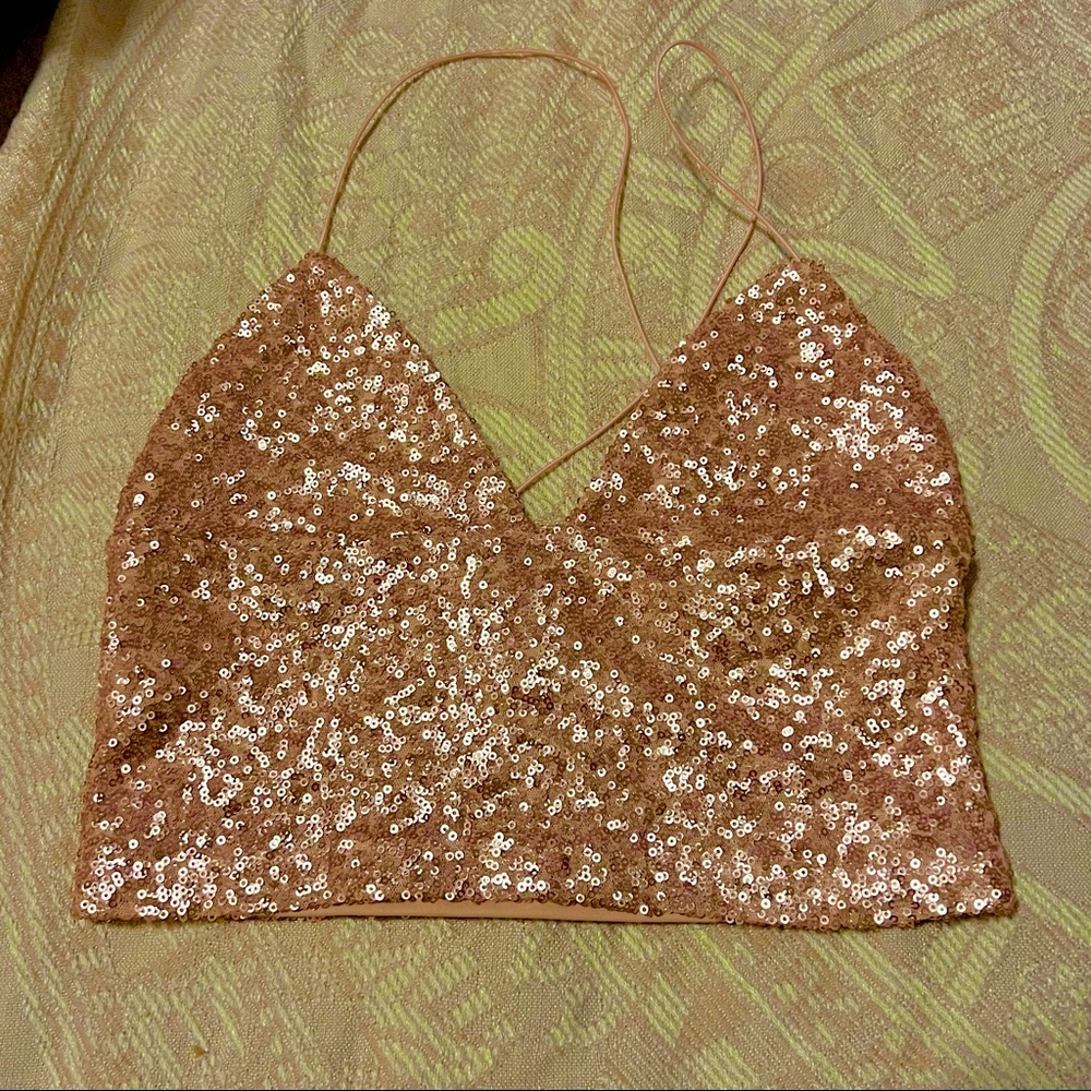 Urban Outfitters Sequin Cropped Cami